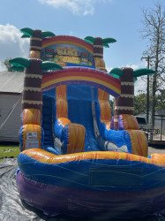 18ft tiki hut with inflated pool