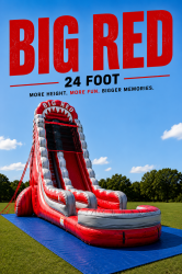 24ft big red lava  glide with pool 💦
